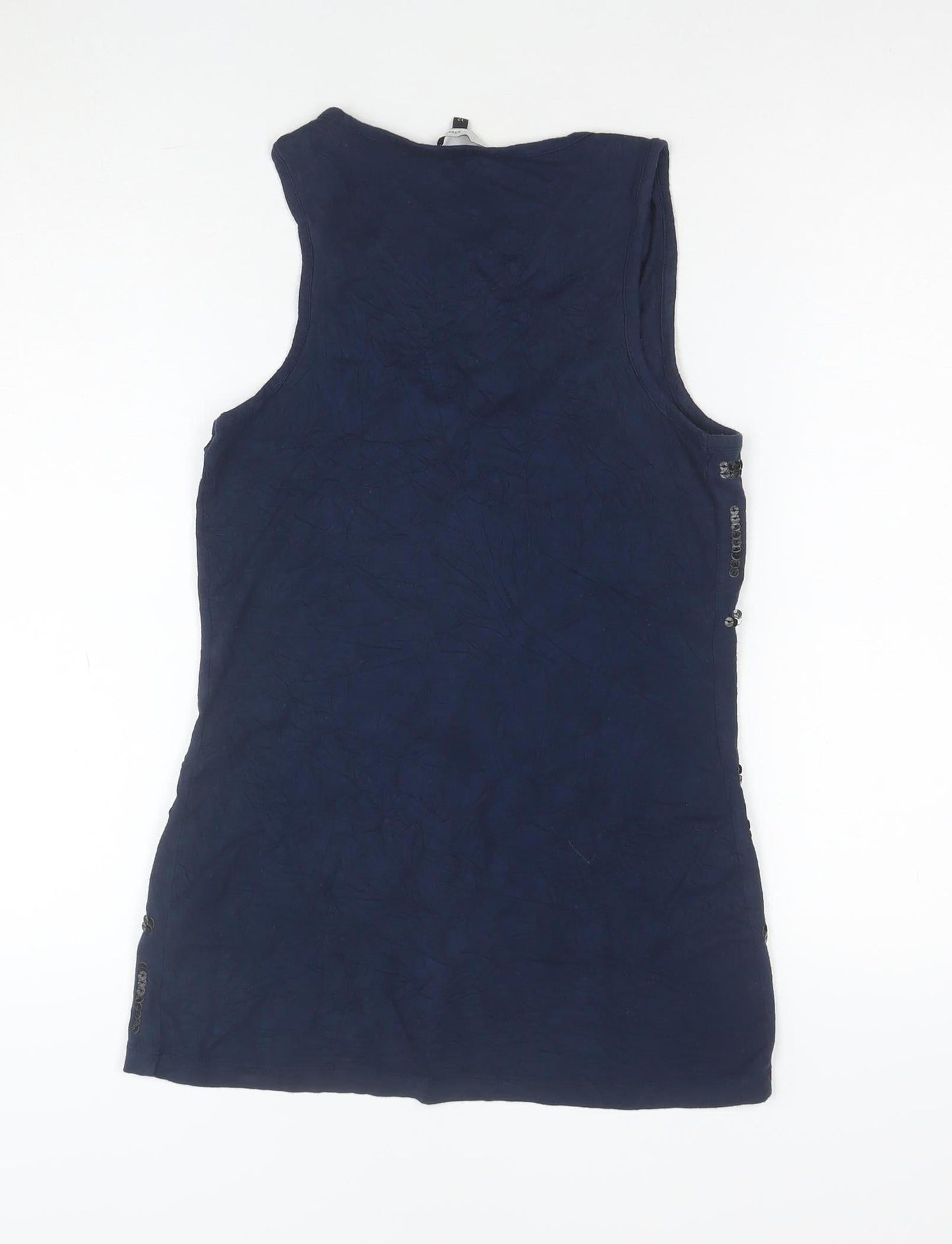 River Island Women's Blue Sequin Tank Top Size 12 Camisole Style