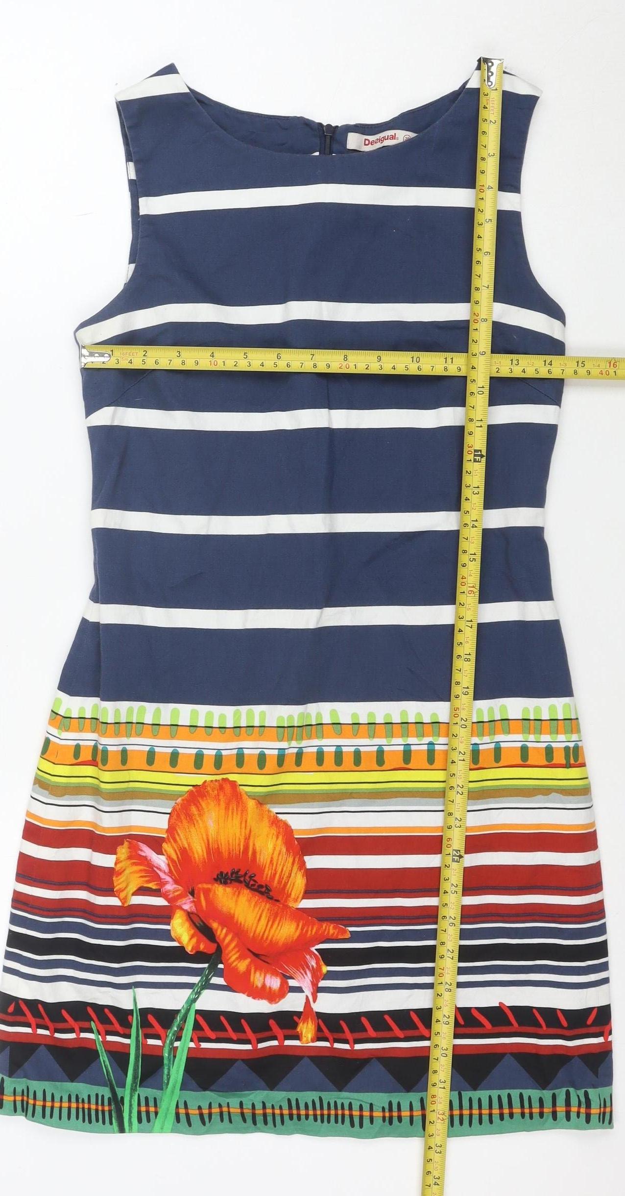 Desigual Women’s Multicoloured Size 8 Shift Dress Summer