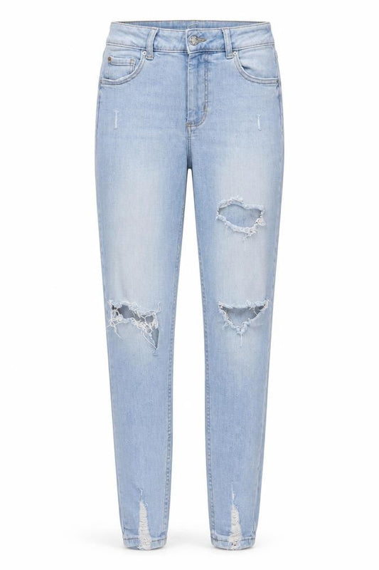 Front view of Denim Co. Women's Blue, size 12, Skinny Distressed Jeans
