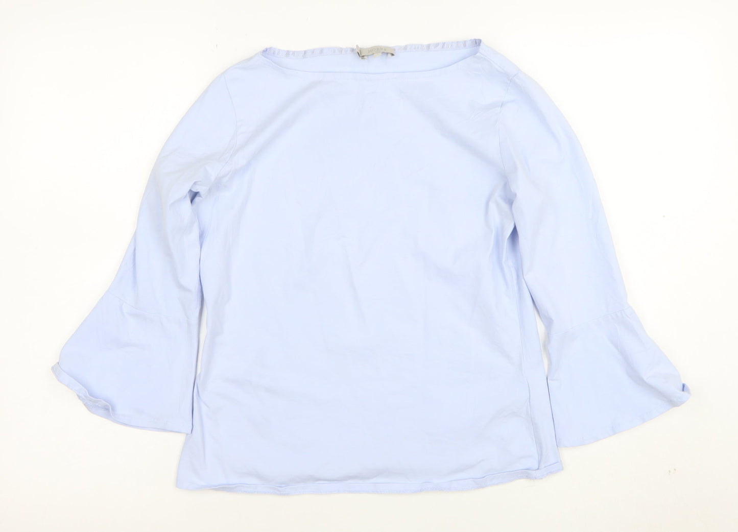 Hobbs Women Blue 3/4 Sleeve Cotton Boat Neck Blouse Size S