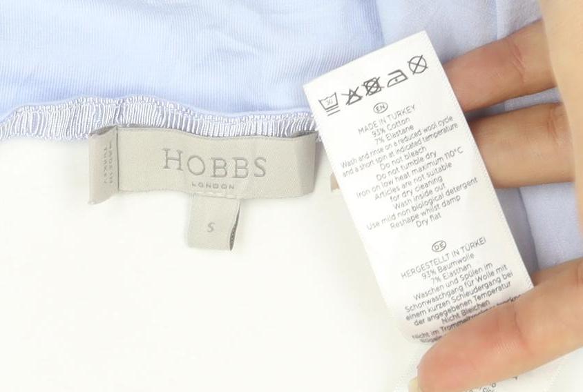 Hobbs Women Blue 3/4 Sleeve Cotton Boat Neck Blouse Size S