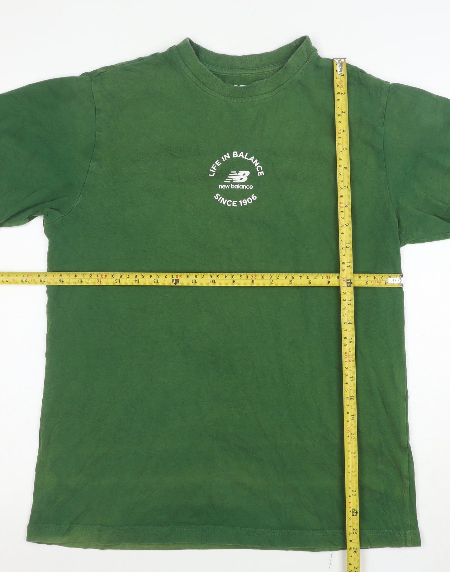 New Balance Men's Green Crew Neck Short Sleeve T-Shirt Size S