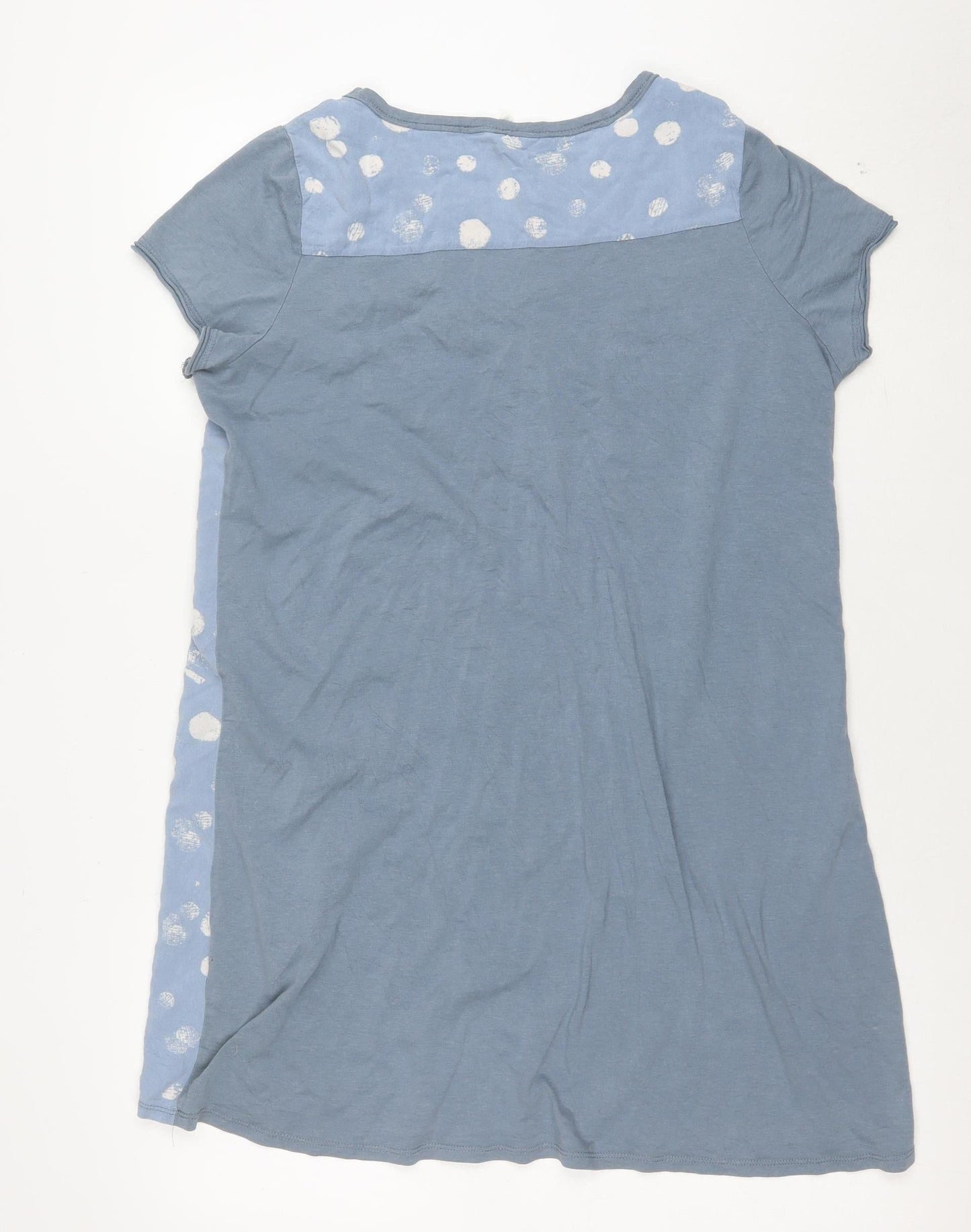White Stuff Women’s Blue Polka Dot Jersey Shift Dress Size 14