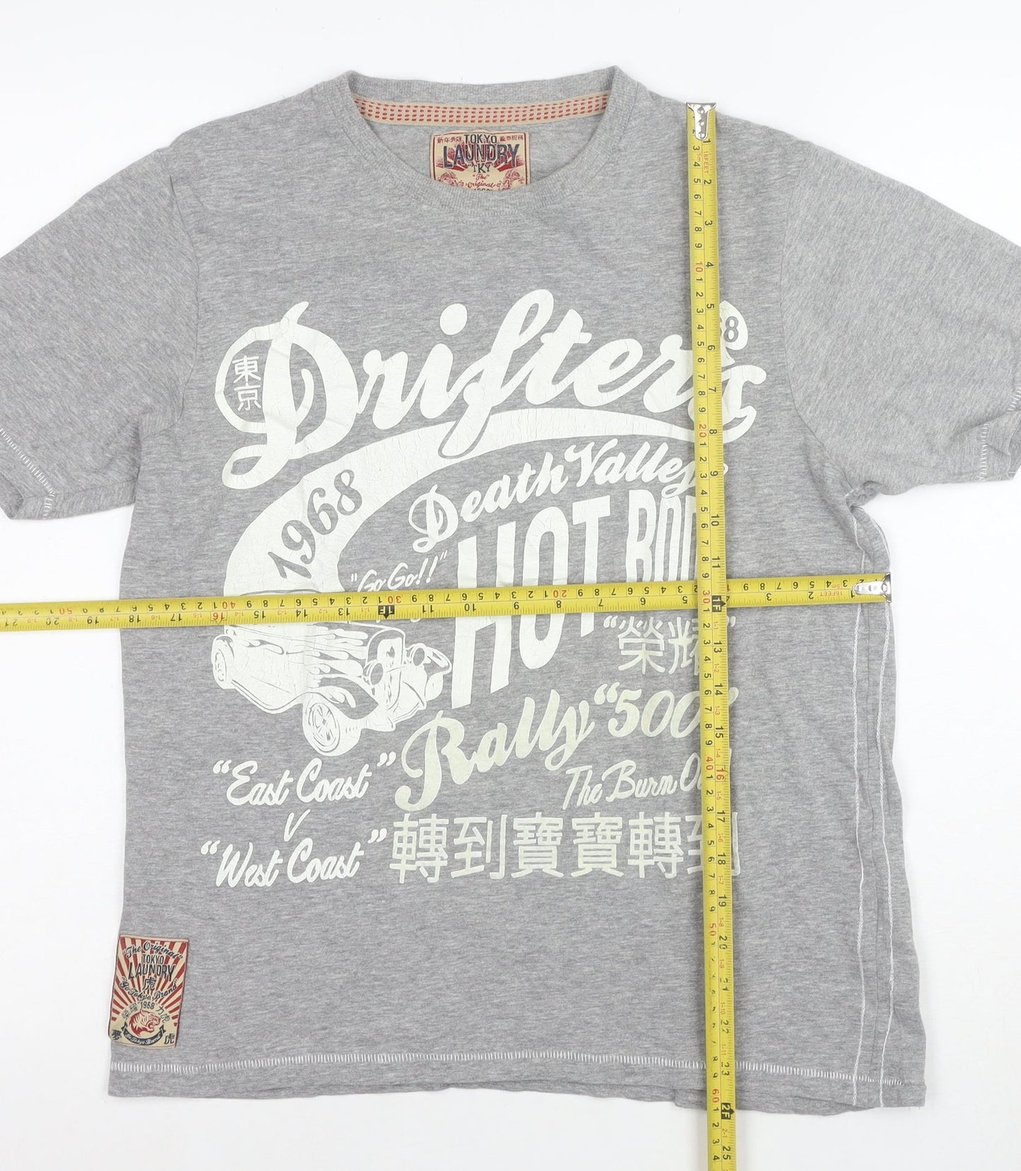 Tokyo Laundry Men's Grey Drifters Graphic Print T-Shirt Size Small