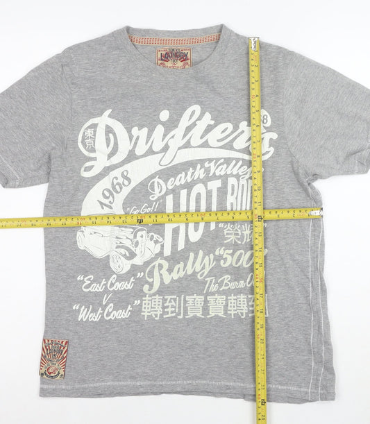 Tokyo Laundry Men's Grey Drifters Graphic Print T-Shirt Size Small