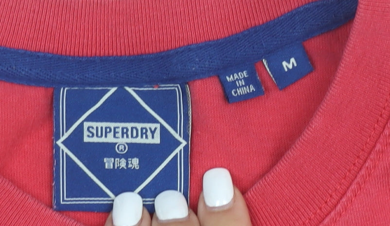 Superdry Men's Red Graphic Logo Cotton Crew Neck T-Shirt Size M