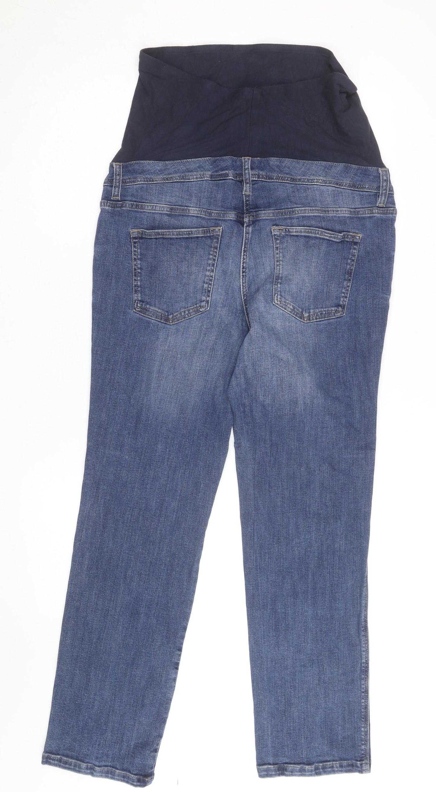 Next Maternity Women's Blue Straight Leg Jeans Size 16 High Rise Stretch