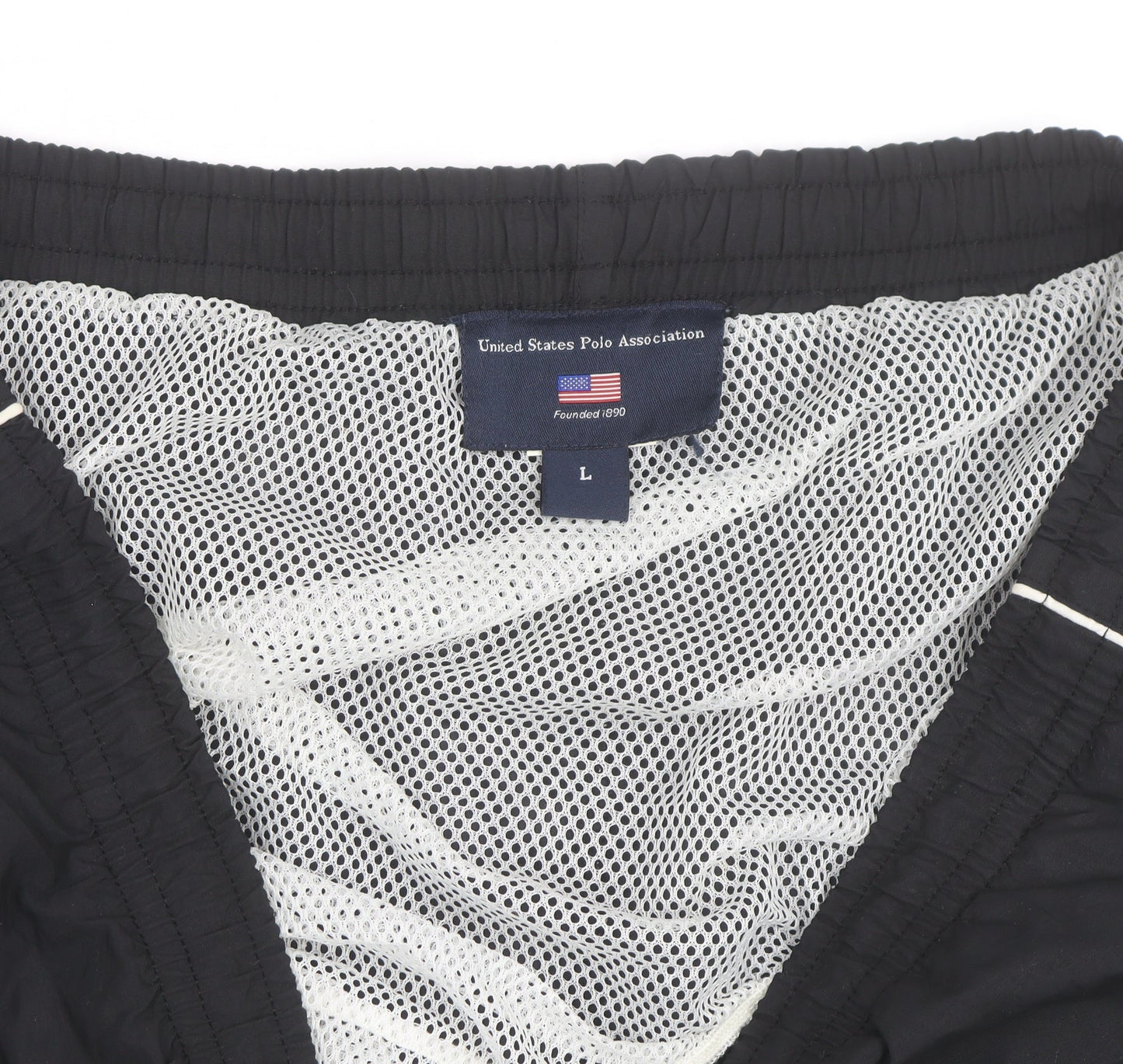 US Polo Assn Men's Black L Swim Shorts Nylon Quick Dry Lined