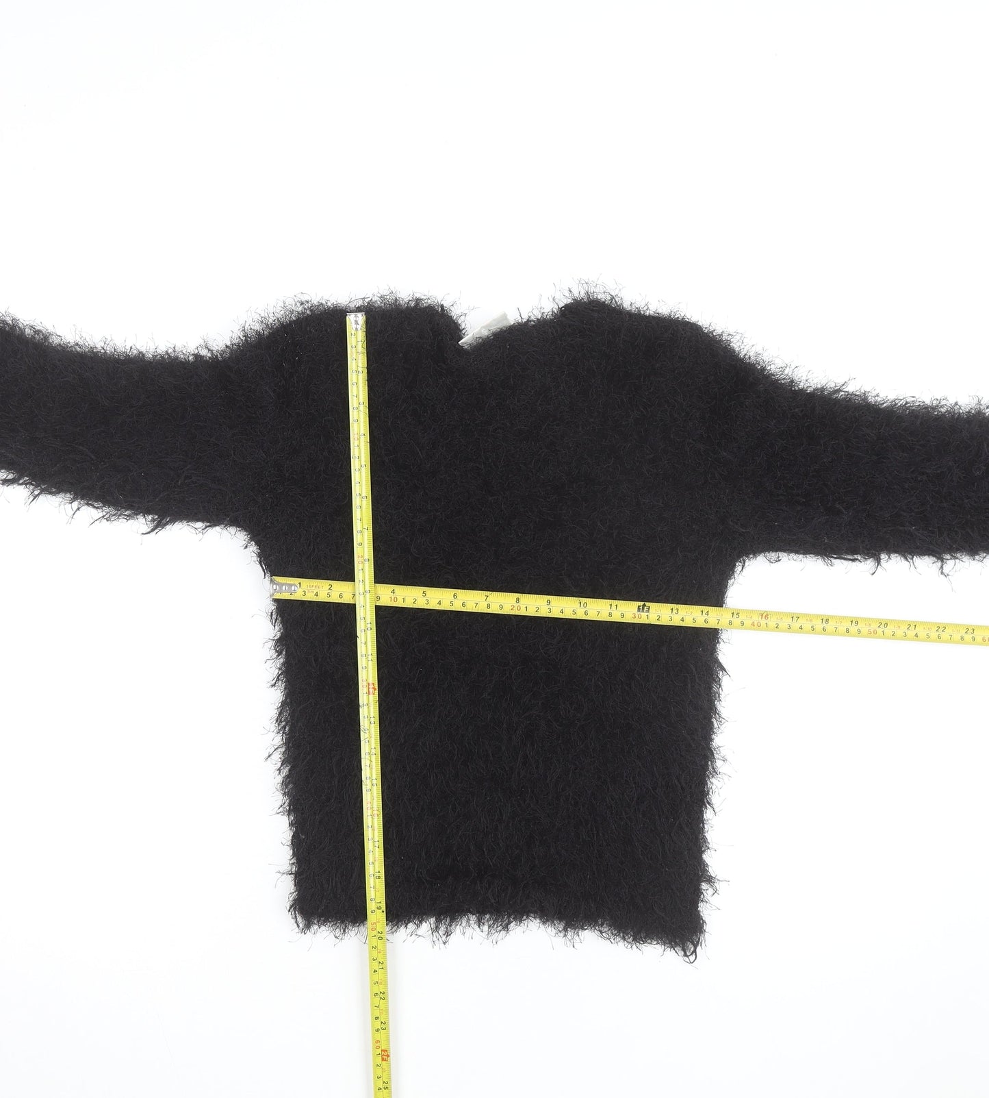 New Look Women’s Black Fluffy Knit Pullover Jumper Size S