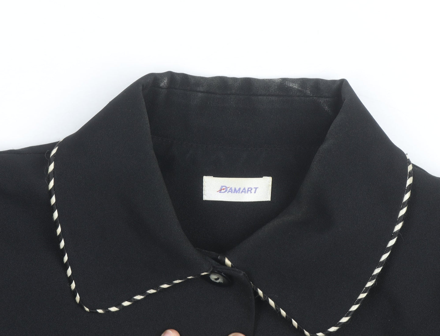 Damart Women Black Size 14 Classic Lined Single-Breasted Blazer
