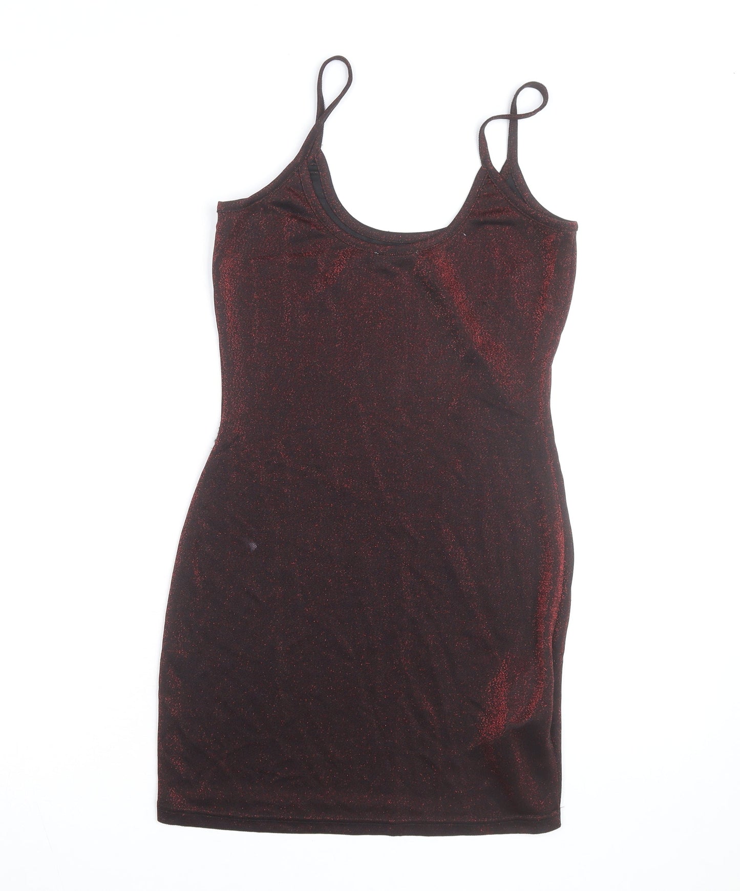Mistress Rocks Women’s Red Glitter Slip Mini Dress Size S Partywear