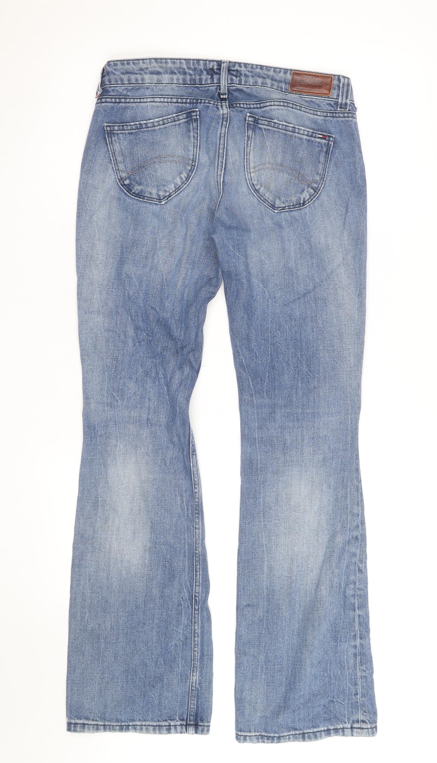 Tommy Hilfiger Men Blue 28x30 Bootcut Distressed Denim Jeans