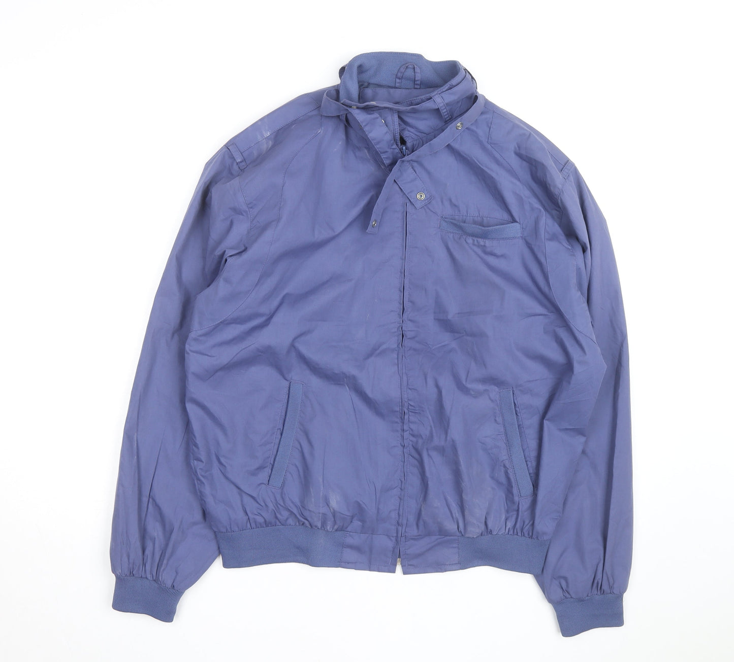Haband Men's Blue Bomber Jacket M Polyester Cotton Casual