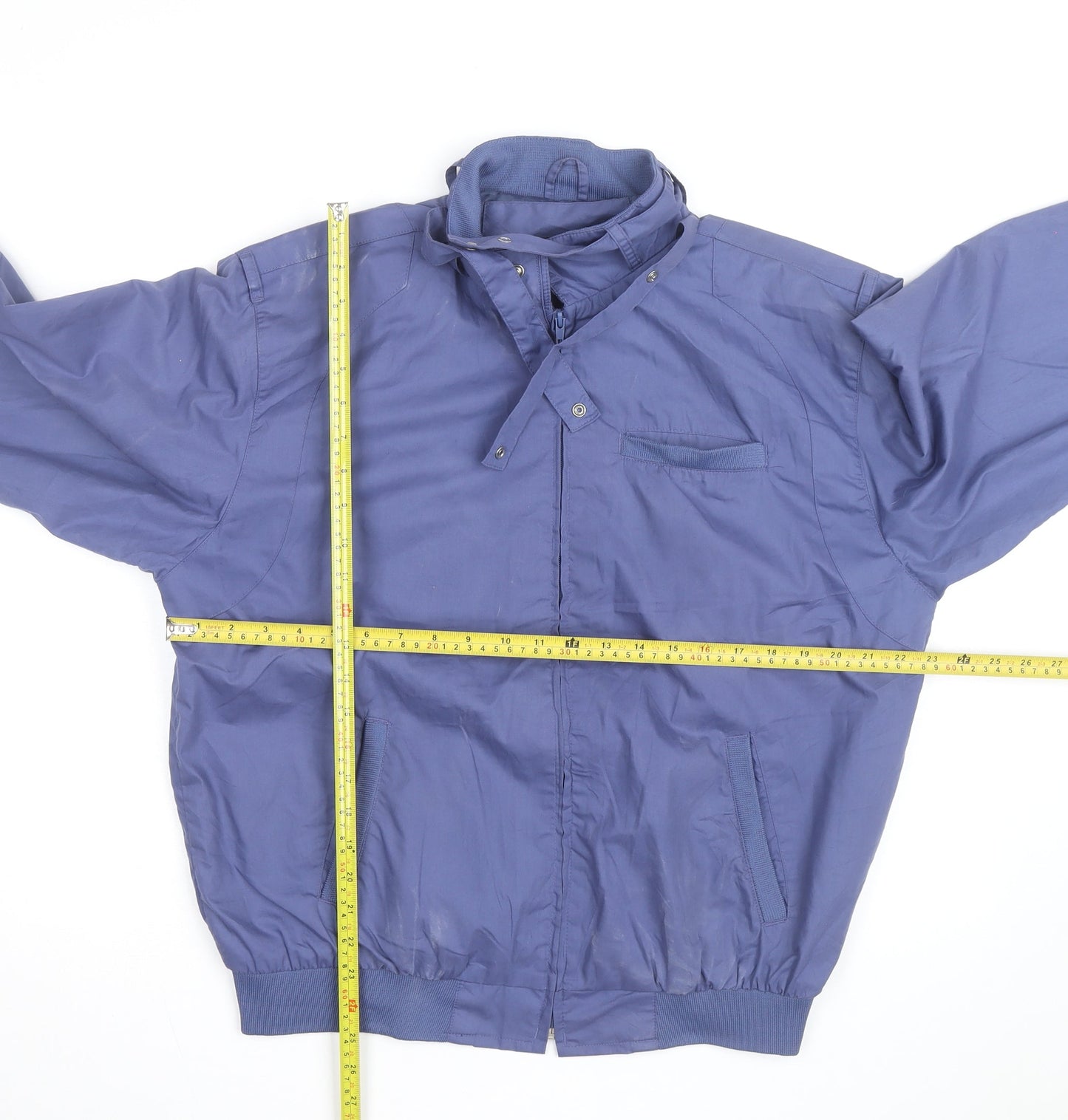 Haband Men's Blue Bomber Jacket M Polyester Cotton Casual