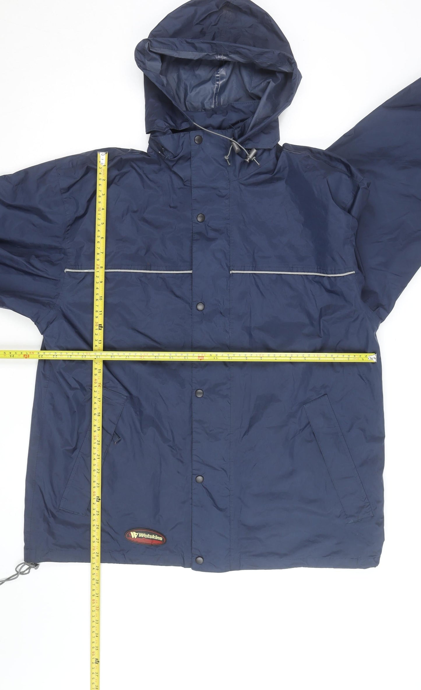 Wetskins Men’s Blue Waterproof Hooded Rain Jacket Size L