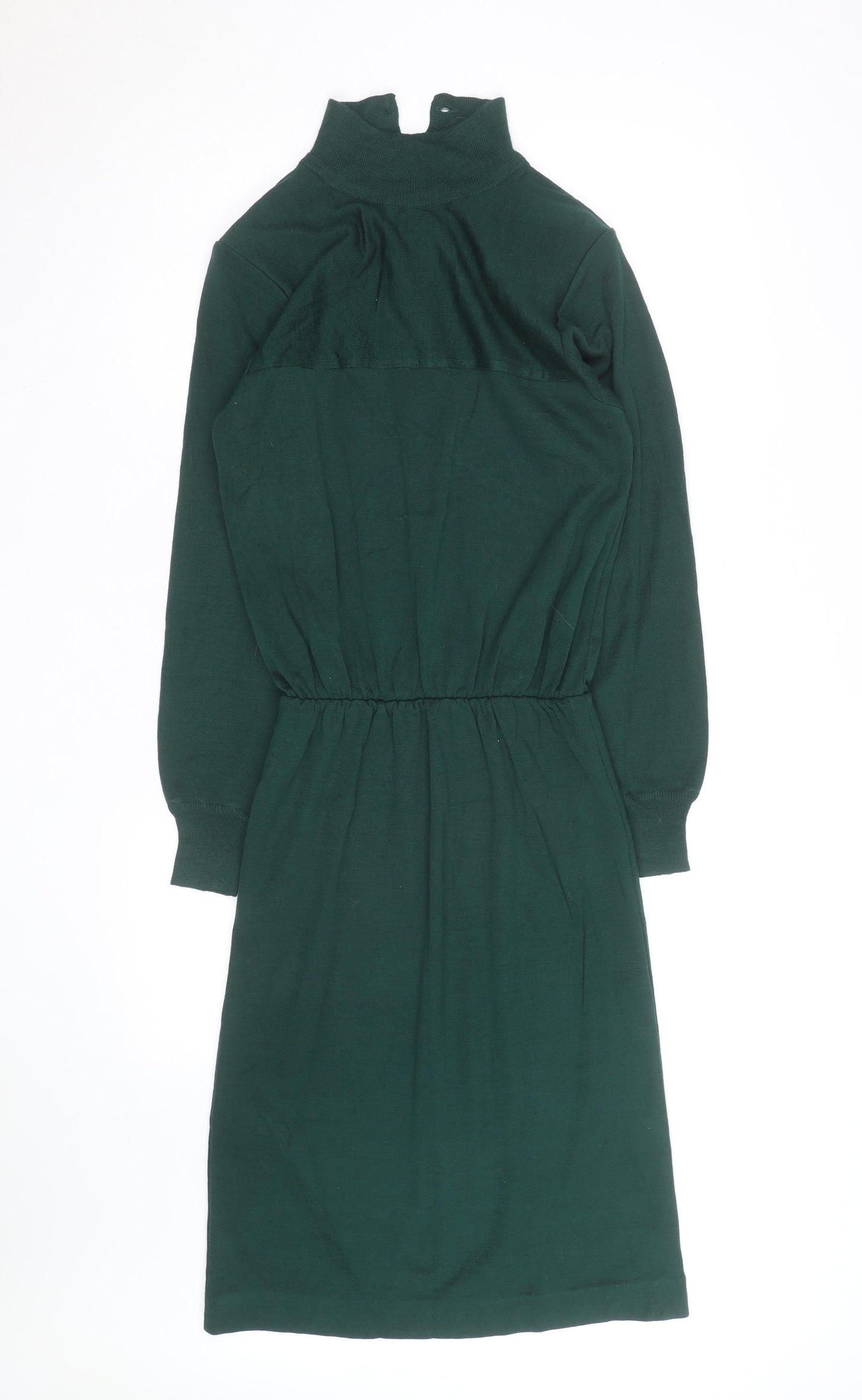 Louisville Women Petite Green Knit High Neck Long Sleeve Fit & Flare Dress Size 6