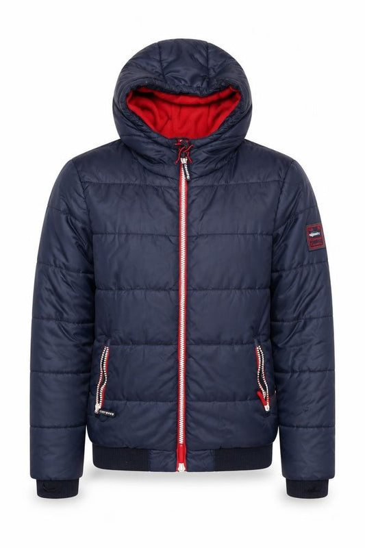Superdry Men's Blue Hooded Puffer Jacket Size M Winter Casual
