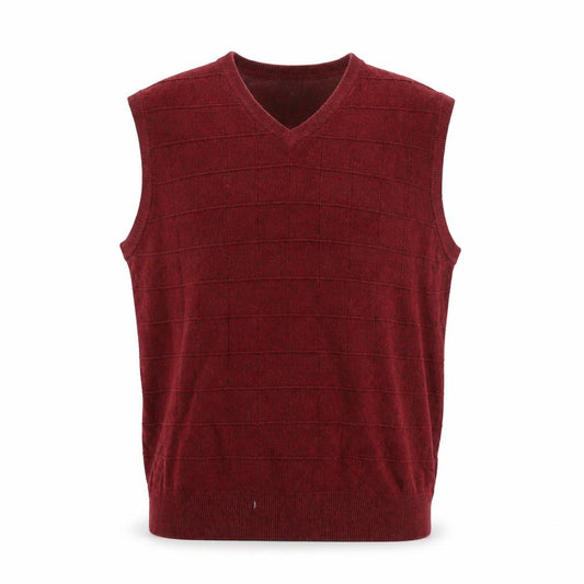 Dockers Men's Red Knit Sleeveless V-Neck Vest Jumper Size L