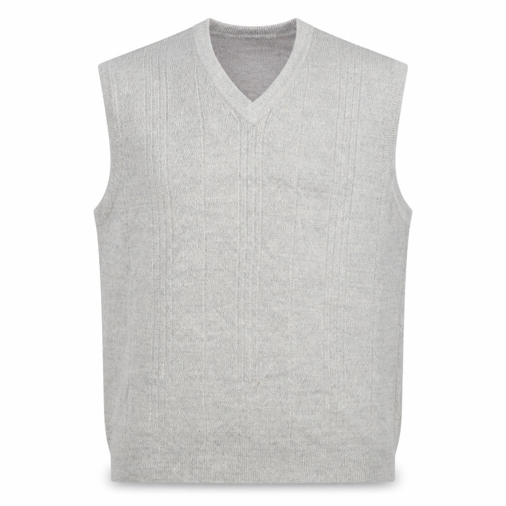 Dockers Men Grey XL V-Neck Sleeveless Knit Jumper Vest