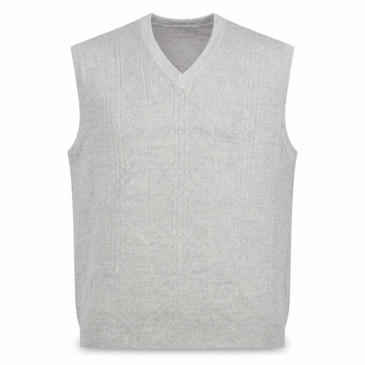 Dockers Men Grey XL V-Neck Sleeveless Knit Jumper Vest