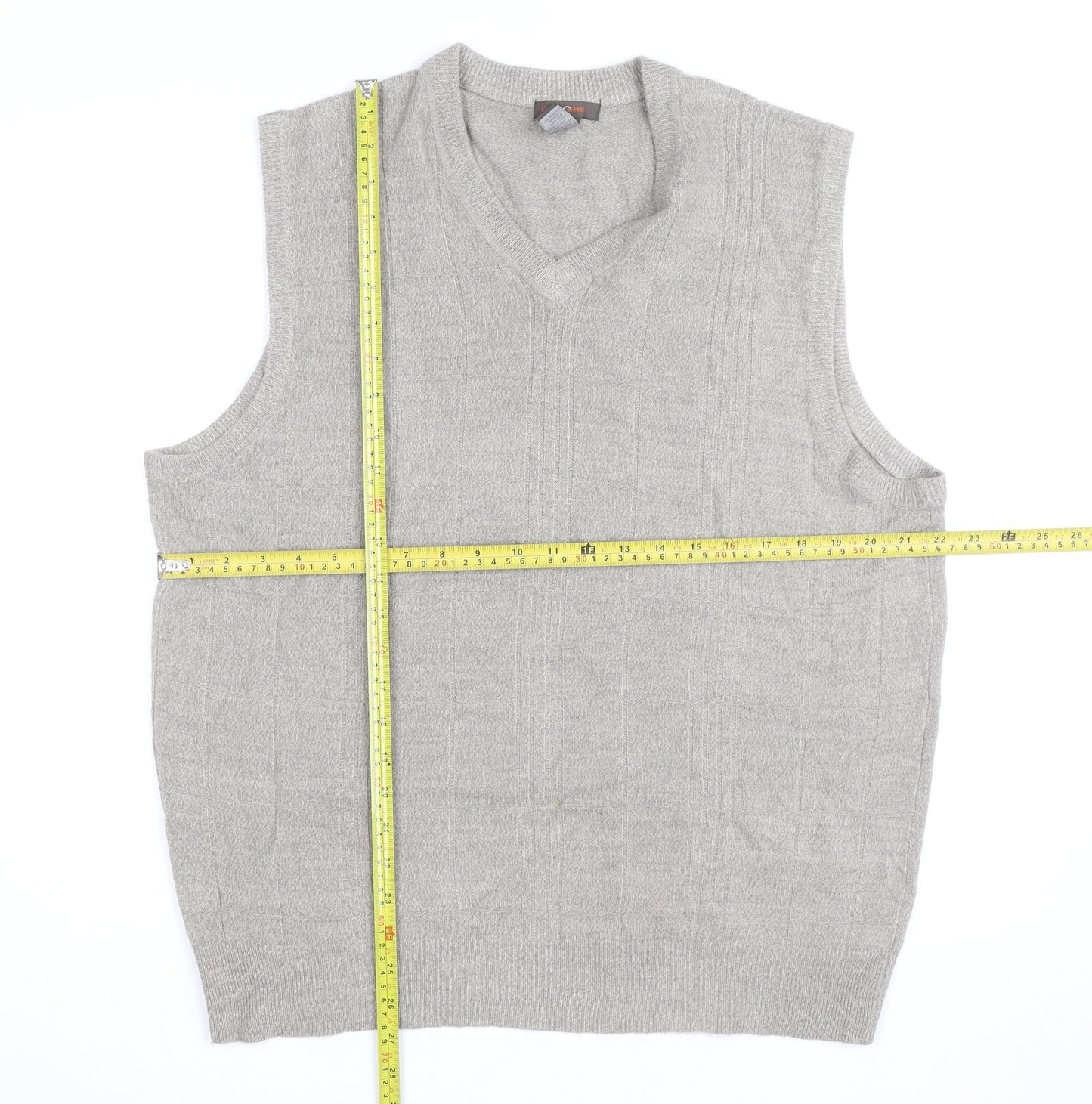 Dockers Men Grey XL V-Neck Sleeveless Knit Jumper Vest