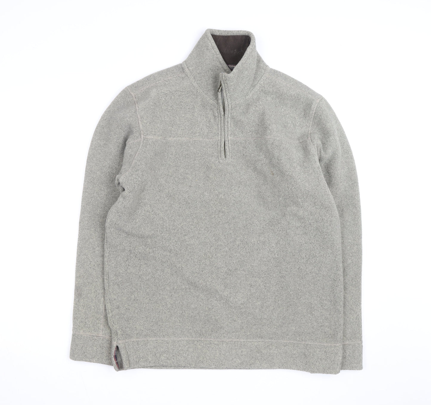 Mantaray Men’s Grey 1/4 Zip Cotton Knit Pullover Jumper Size M
