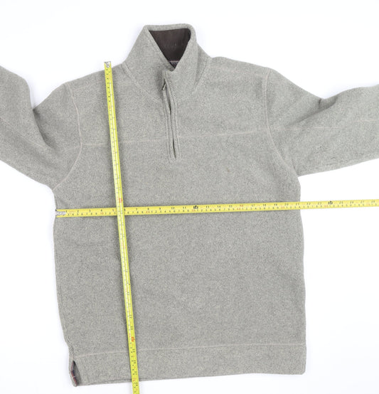 Mantaray Men’s Grey 1/4 Zip Cotton Knit Pullover Jumper Size M