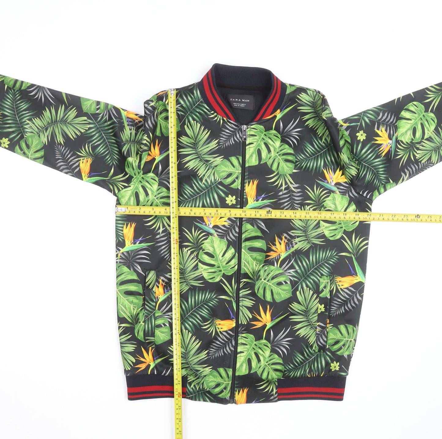 Zara Man Men's Multicoloured Tropical Bomber Jacket Size S
