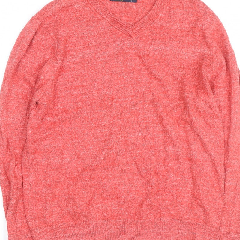 Additional view of Nautica Men's Red V-Neck Knit jumper, size L