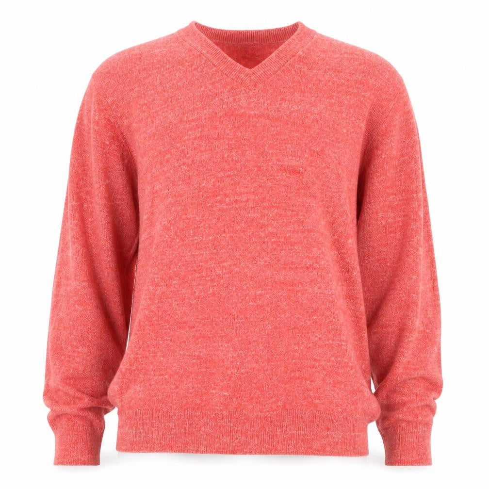 Front view of Nautica Men's Red V-Neck Knit jumper, size L