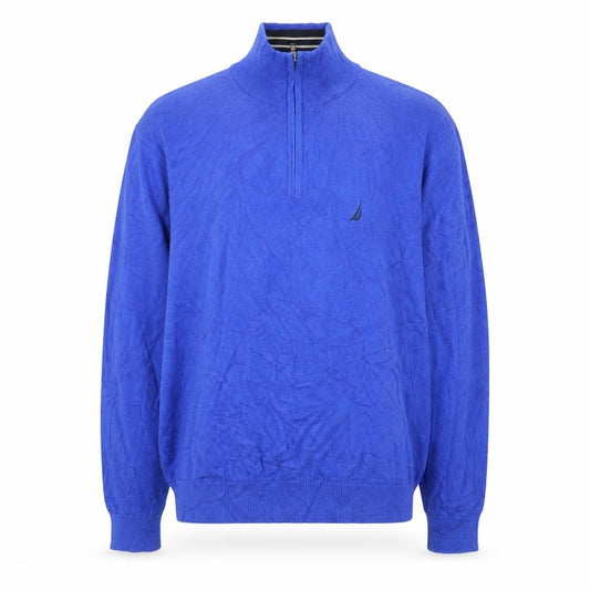 Nautica Men's Blue 1/4 Zip Cotton Jumper Size M Classic Fit