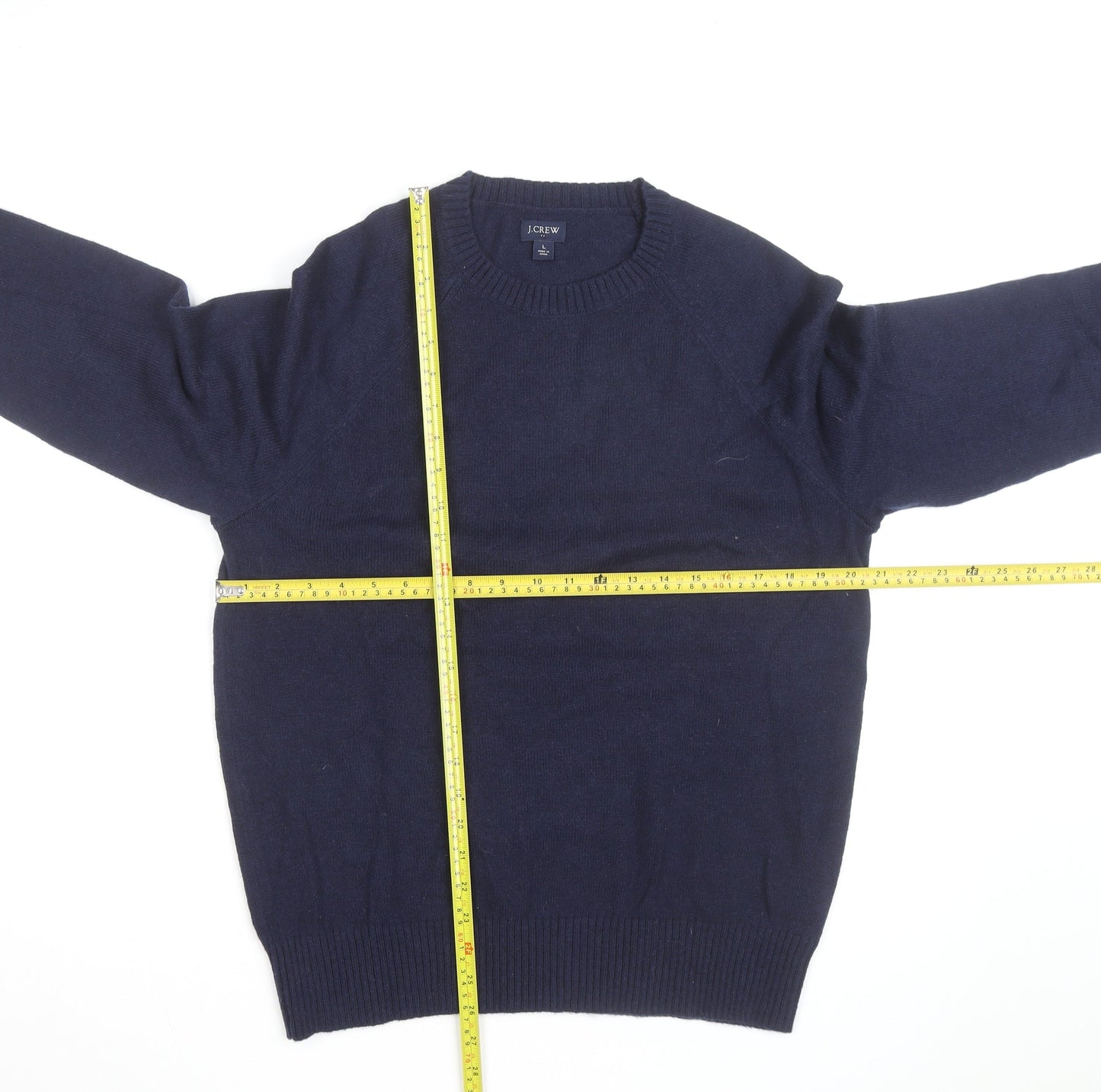 J.Crew Men's Blue Merino Wool Crew Neck Pullover Jumper L