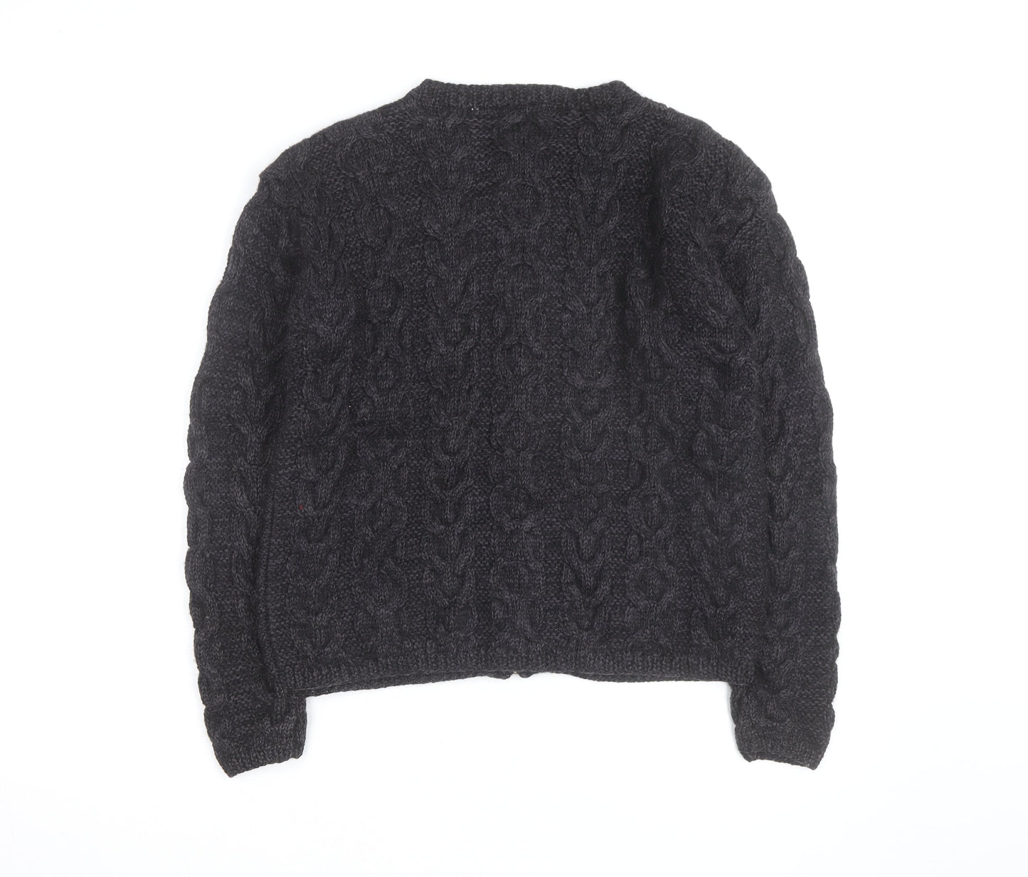 Preview International Men's Grey Wool Cable Cardigan M