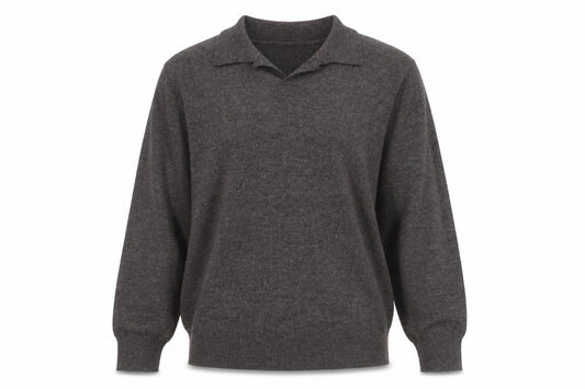 Conte di Milano Men's Brown Collared Wool Blend Pullover Jumper M