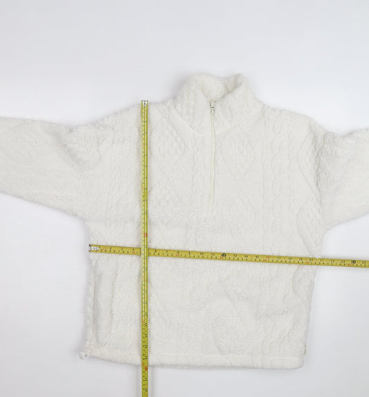 Gilly Hicks Men's White Fleece 1/2 Zip Pullover Jumper XS