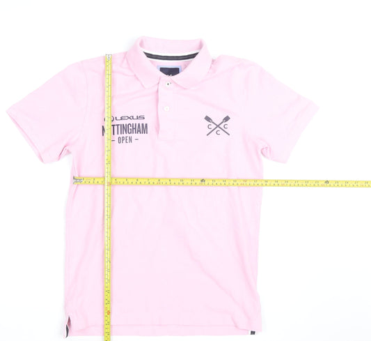 Crew Clothing Company Men's Pink XS Polo Shirt Nottingham Open