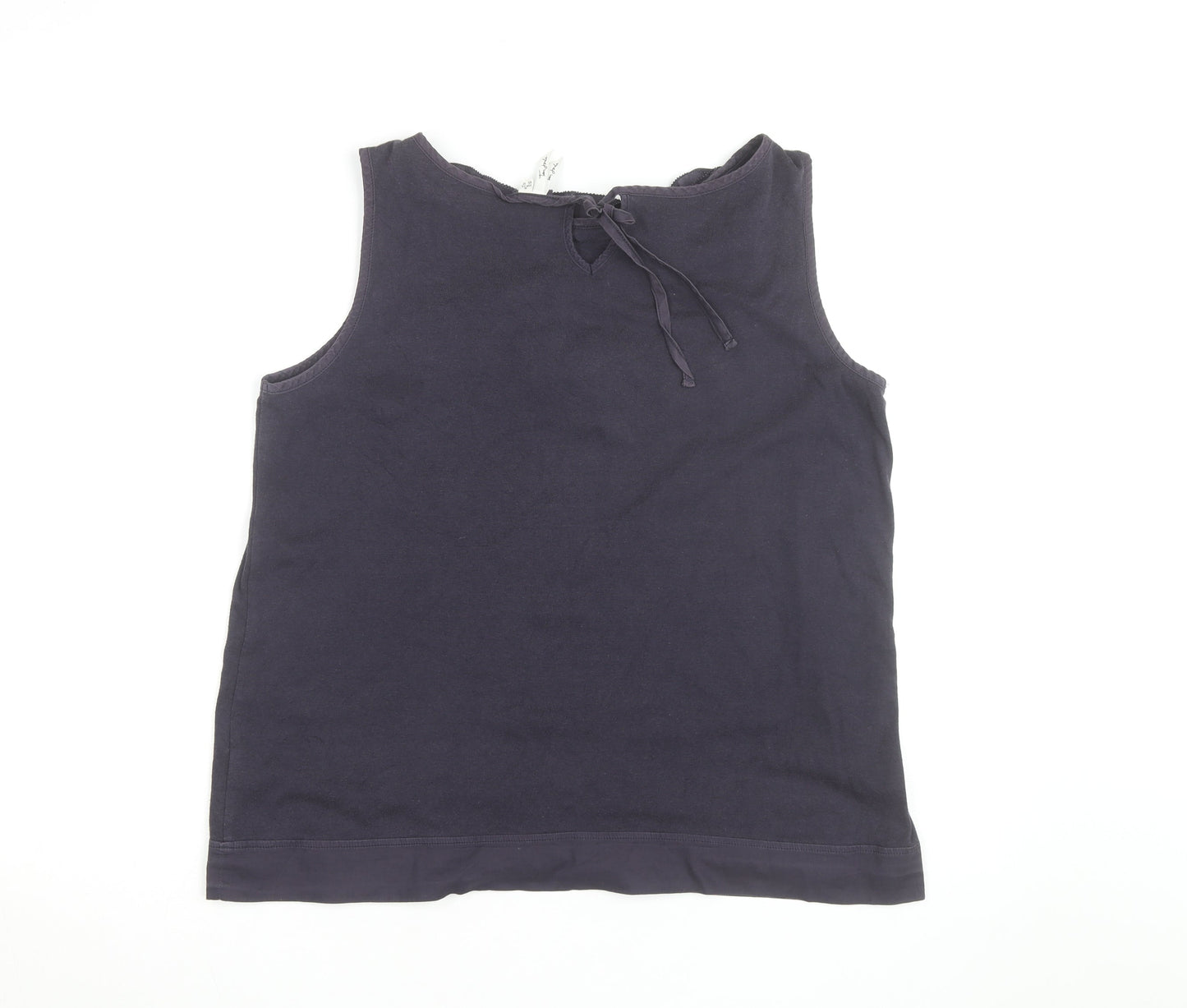 Toby Dale Women's Navy Sleeveless Ruffle Top Size 16 Cotton Blend