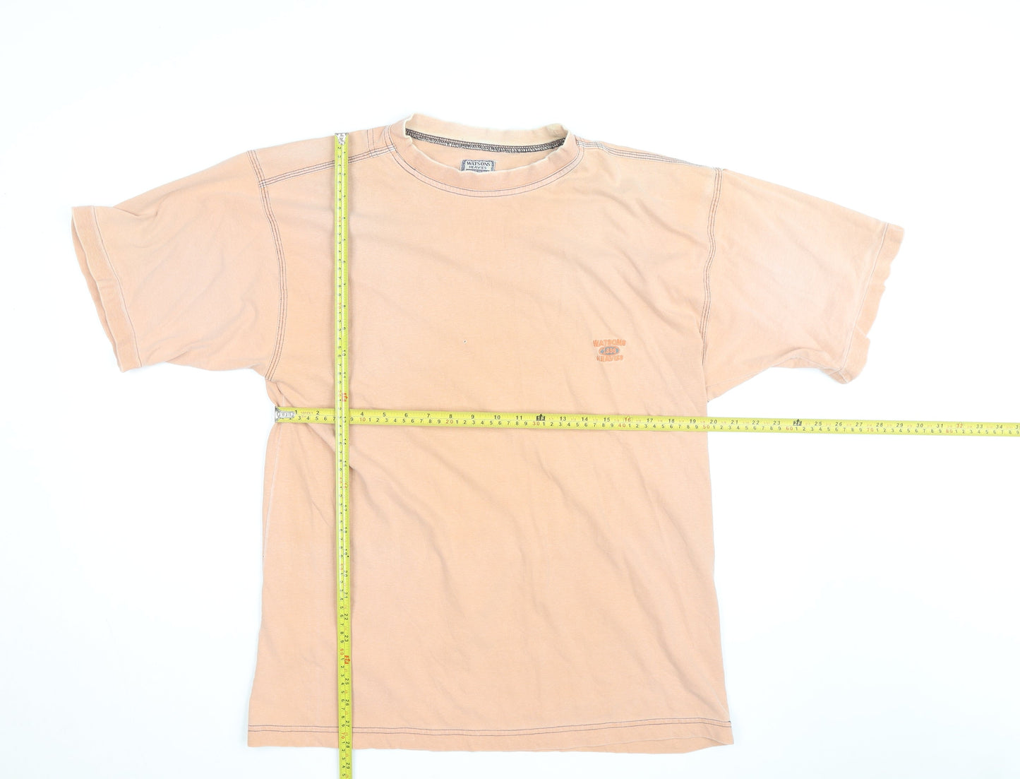 Watsons Heavies Men's Beige Vintage Cotton Crew Neck T-Shirt One Size
