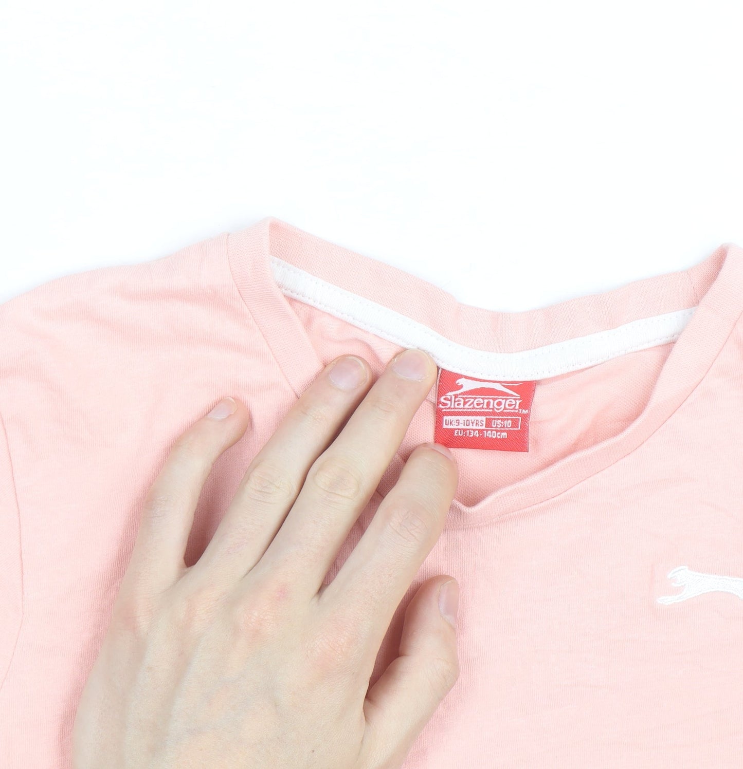 Slazenger Girls Pink Lightweight Cotton Logo T-Shirt 9-10 Years
