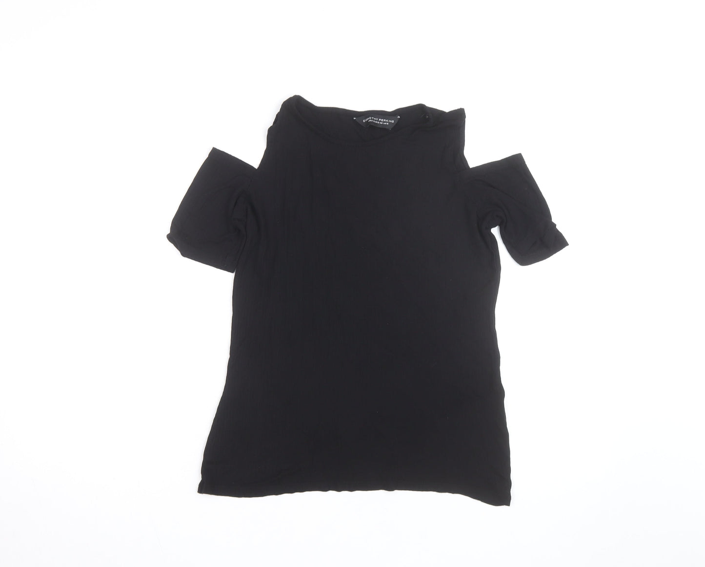 Dorothy Perkins Women's Black Cold Shoulder Jersey T-Shirt Size 12