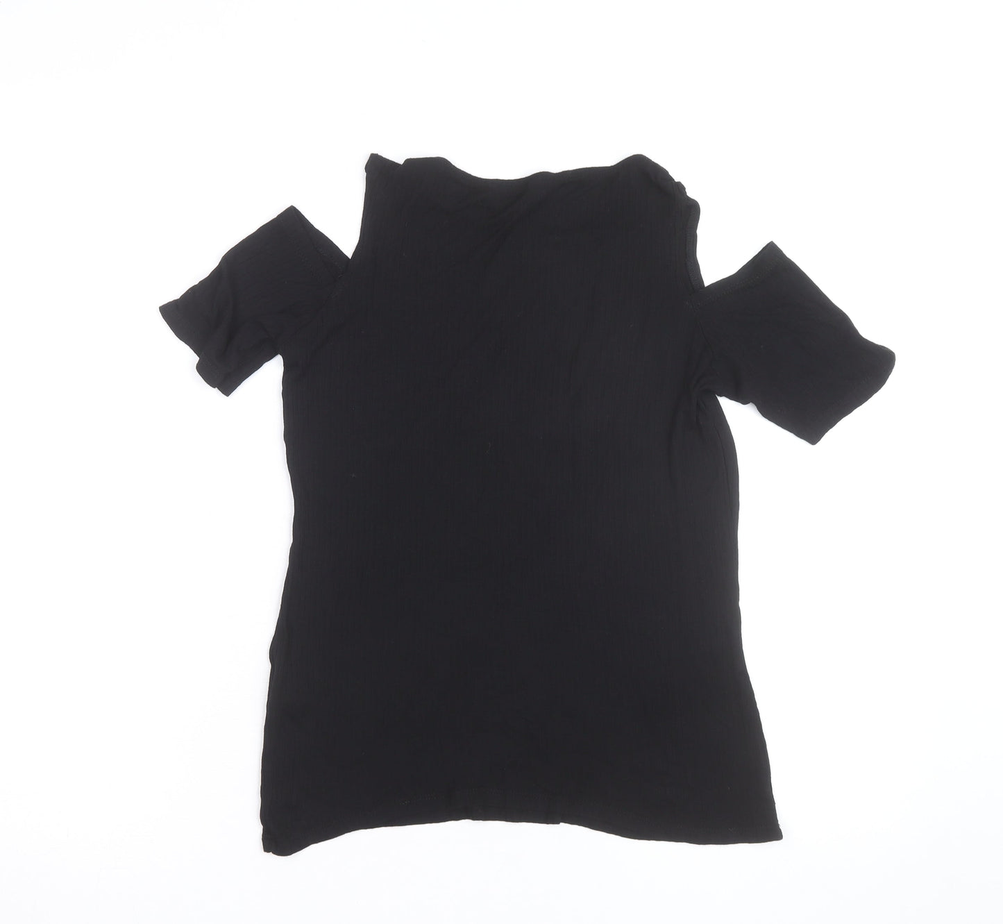 Dorothy Perkins Women's Black Cold Shoulder Jersey T-Shirt Size 12
