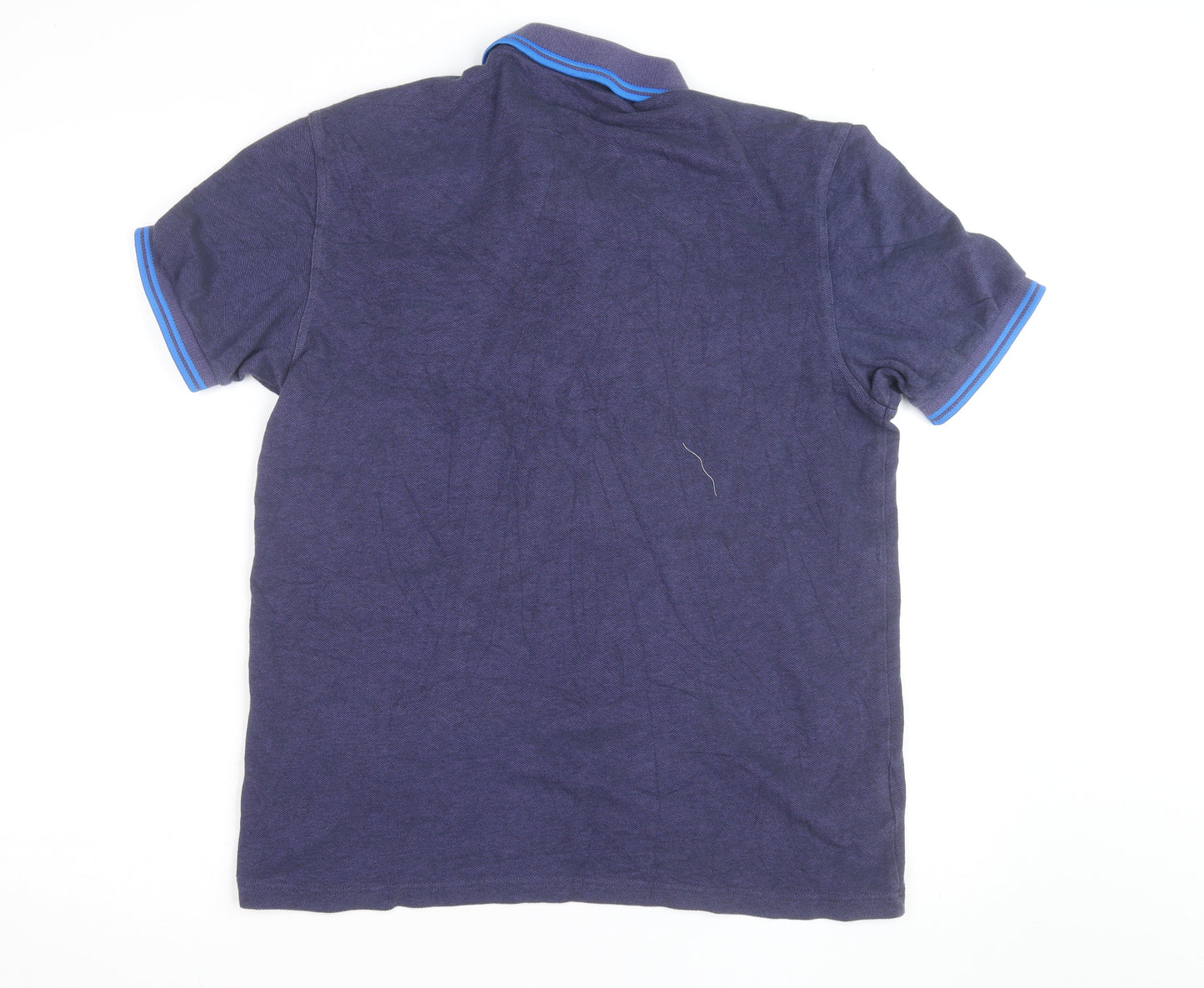 Fred Perry Men's Blue Cotton Polo Shirt Size L Classic Preppy Style