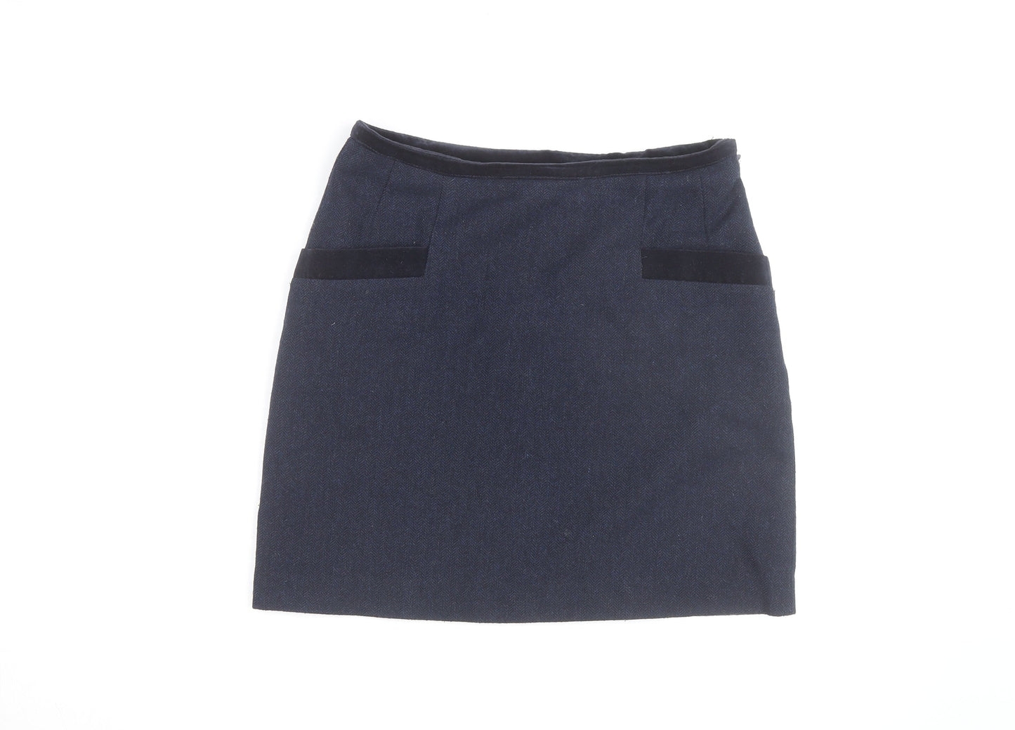 Joules Women’s Blue Tweed Wool Pencil Skirt Size 10