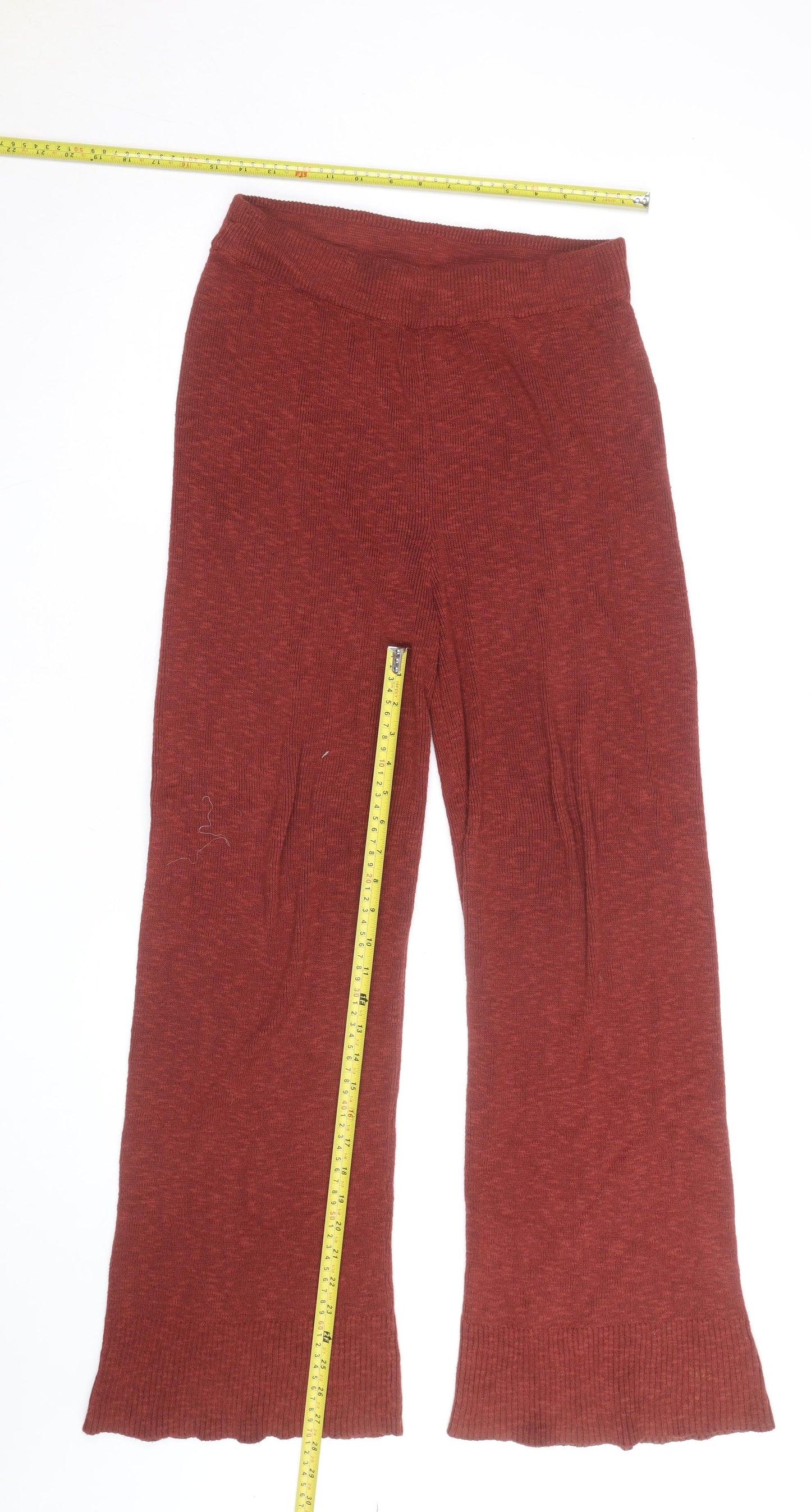 Free People Women’s Brown Wide-Leg Knit Trousers Size S