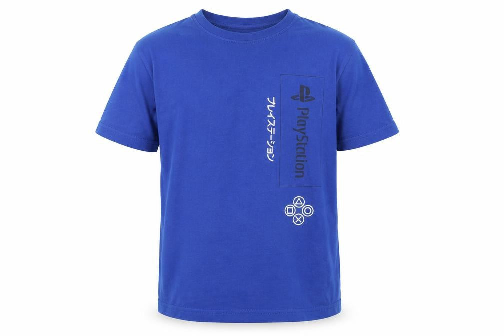 PlayStation Boys Blue Graphic T-Shirt 7-8 Years Short Sleeve Cotton