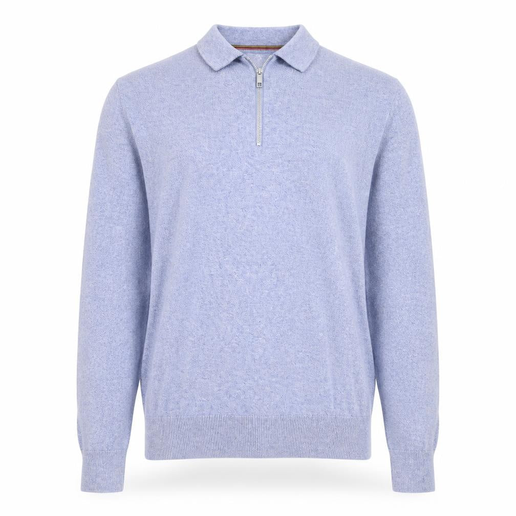 Next Mens Blue Collared 1/4 Zip Cotton Blend Jumper Size S