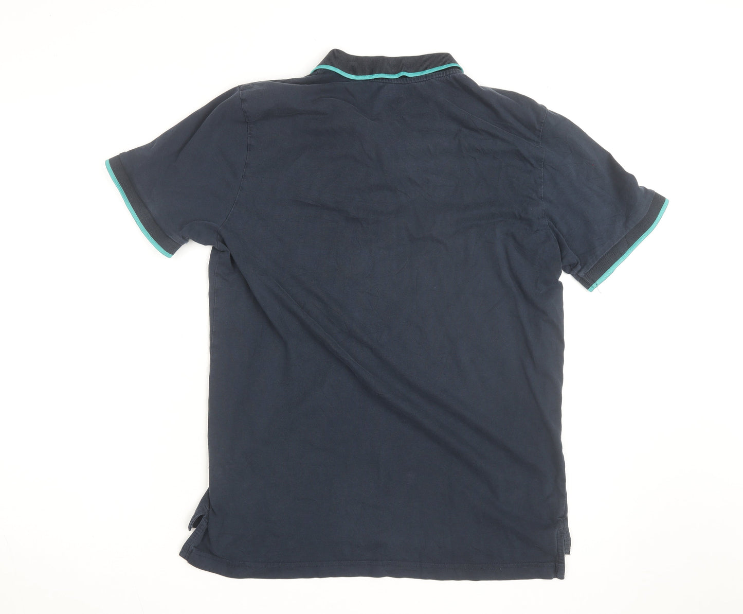 Lambretta Men's Blue Cotton Polo Shirt Size L Short Sleeve Retro Style