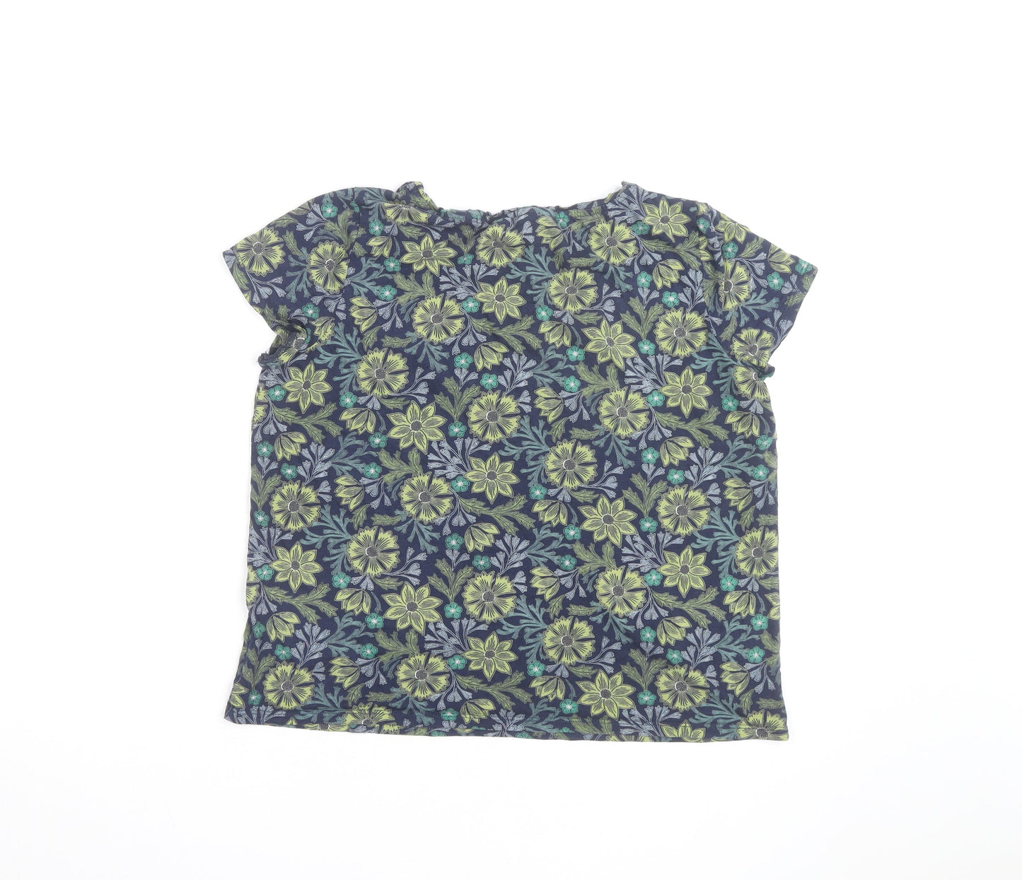 Seasalt Cornwall Women Blue Floral Tunic Blouse Size 12 Cotton Blend