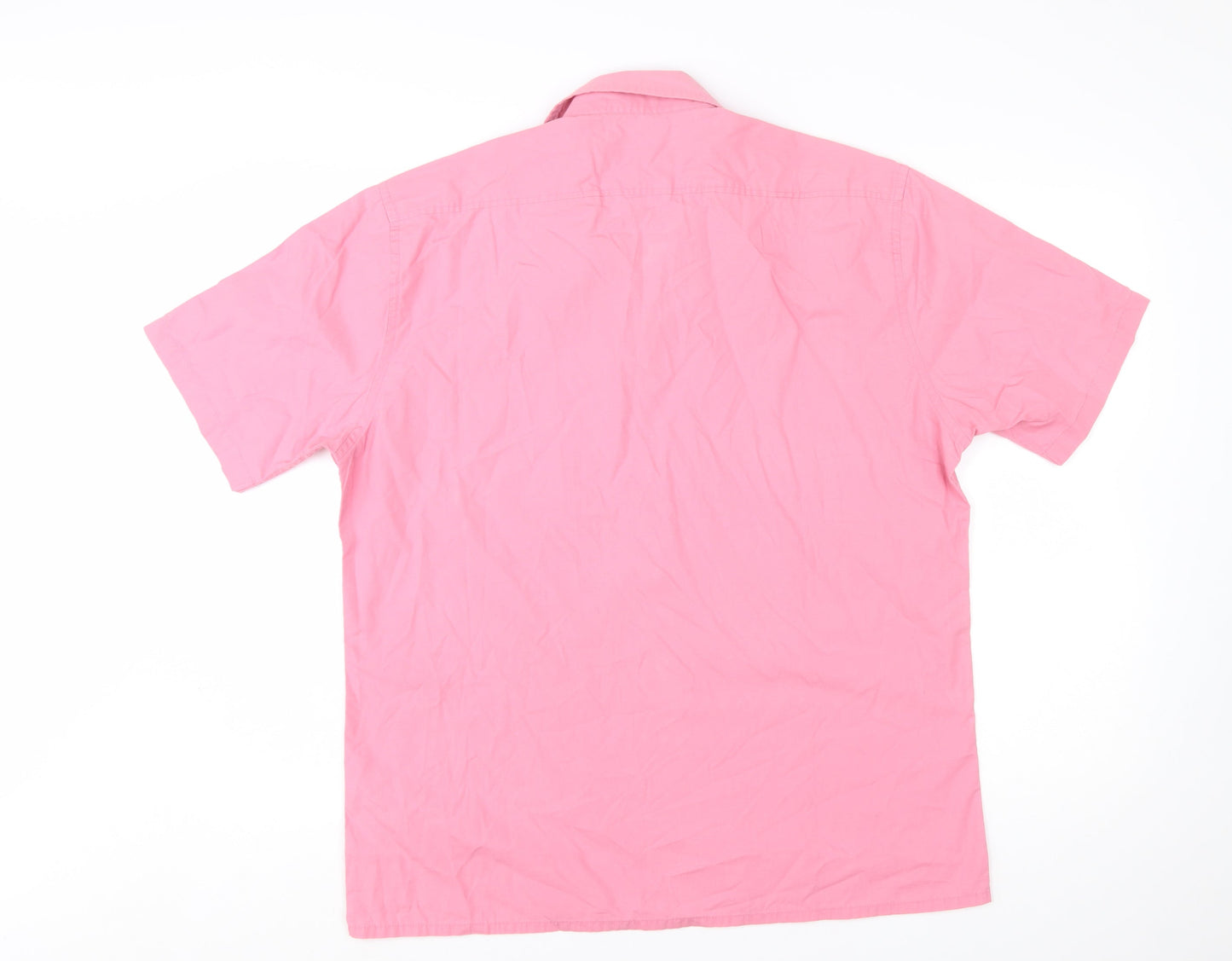 Yves Saint Laurent Men Pink L Short Sleeve Button-Up Shirt
