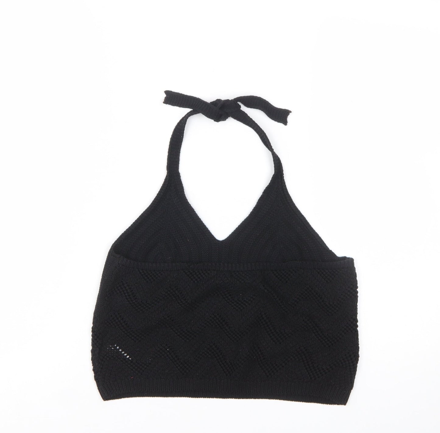 New Look Women's Black Knit Halter Camisole Top Size 14
